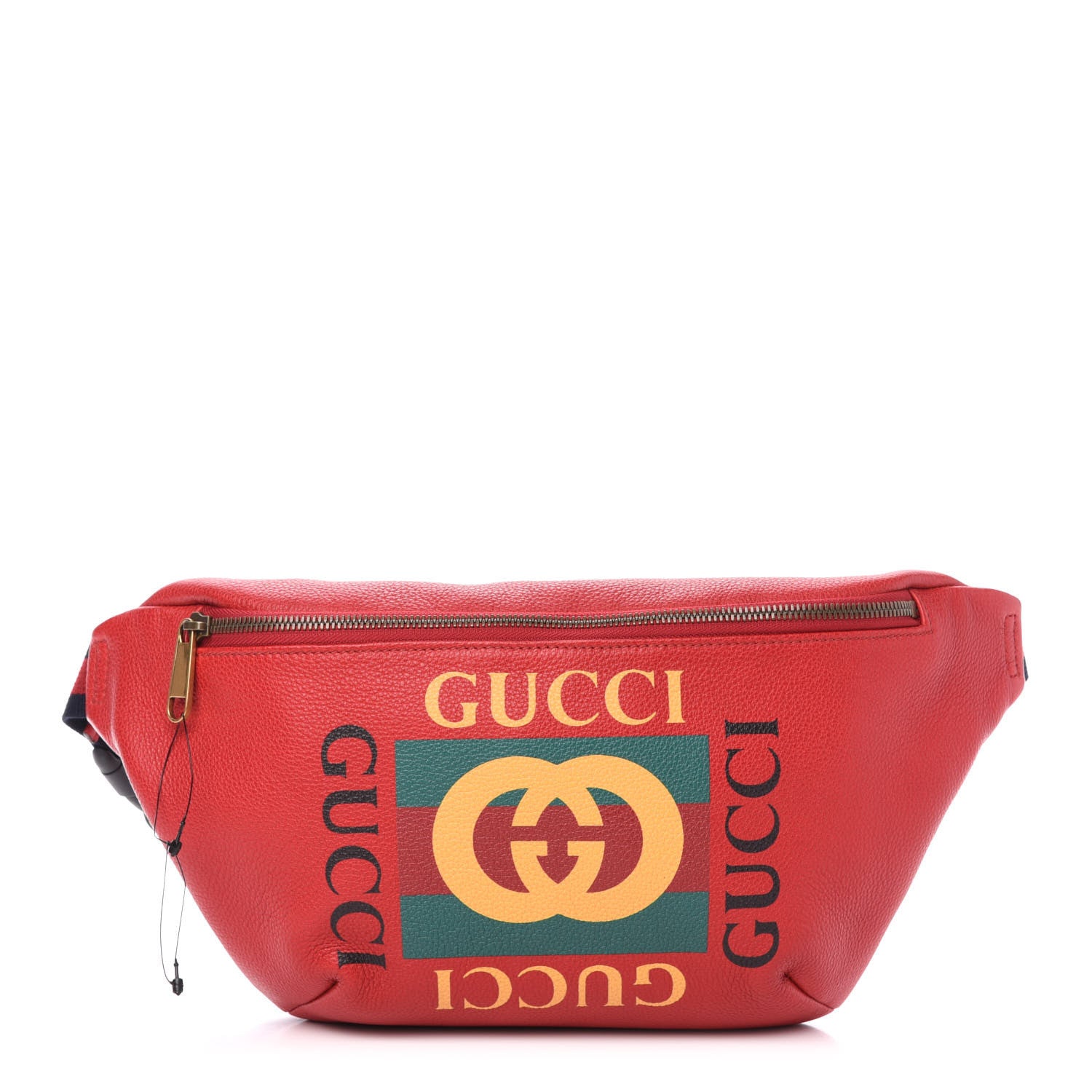 Gucci Grained Calfskin Logo Belt Bag Hibiscus Red 1 of 11