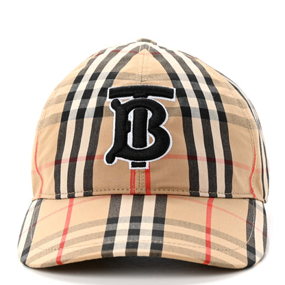 Burberry Cotton Vintage Check Monogram Baseball Hat XS Archive Beige 3 of 8