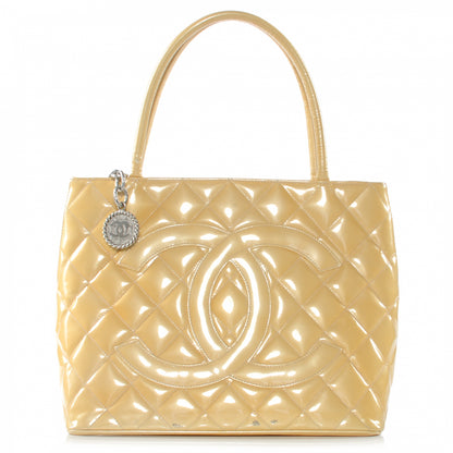 Chanel Patent Medallion Tote Yellow 1 of 8