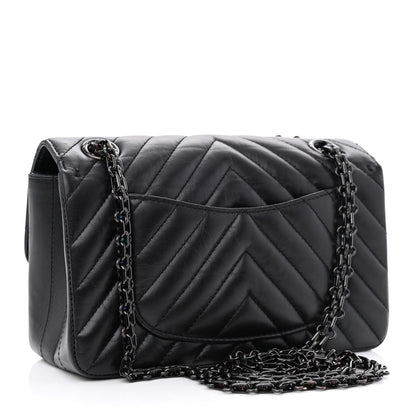 Chanel Aged Calfskin Chevron Quilted 2.55 Reissue Mini Flap So Black 3 of 12