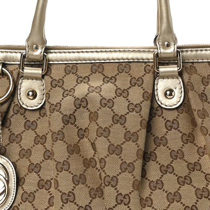 Gucci Monogram Medium Sukey Top Handle Gold 8 of 11