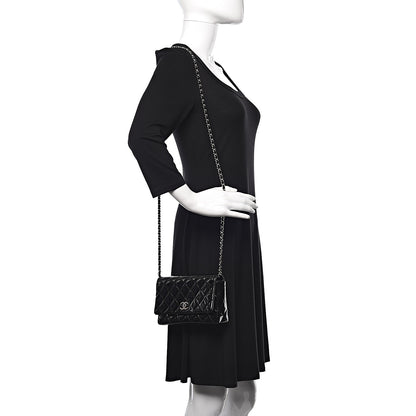Chanel Patent Quilted Brilliant Wallet On Chain WOC Black 2 of 12