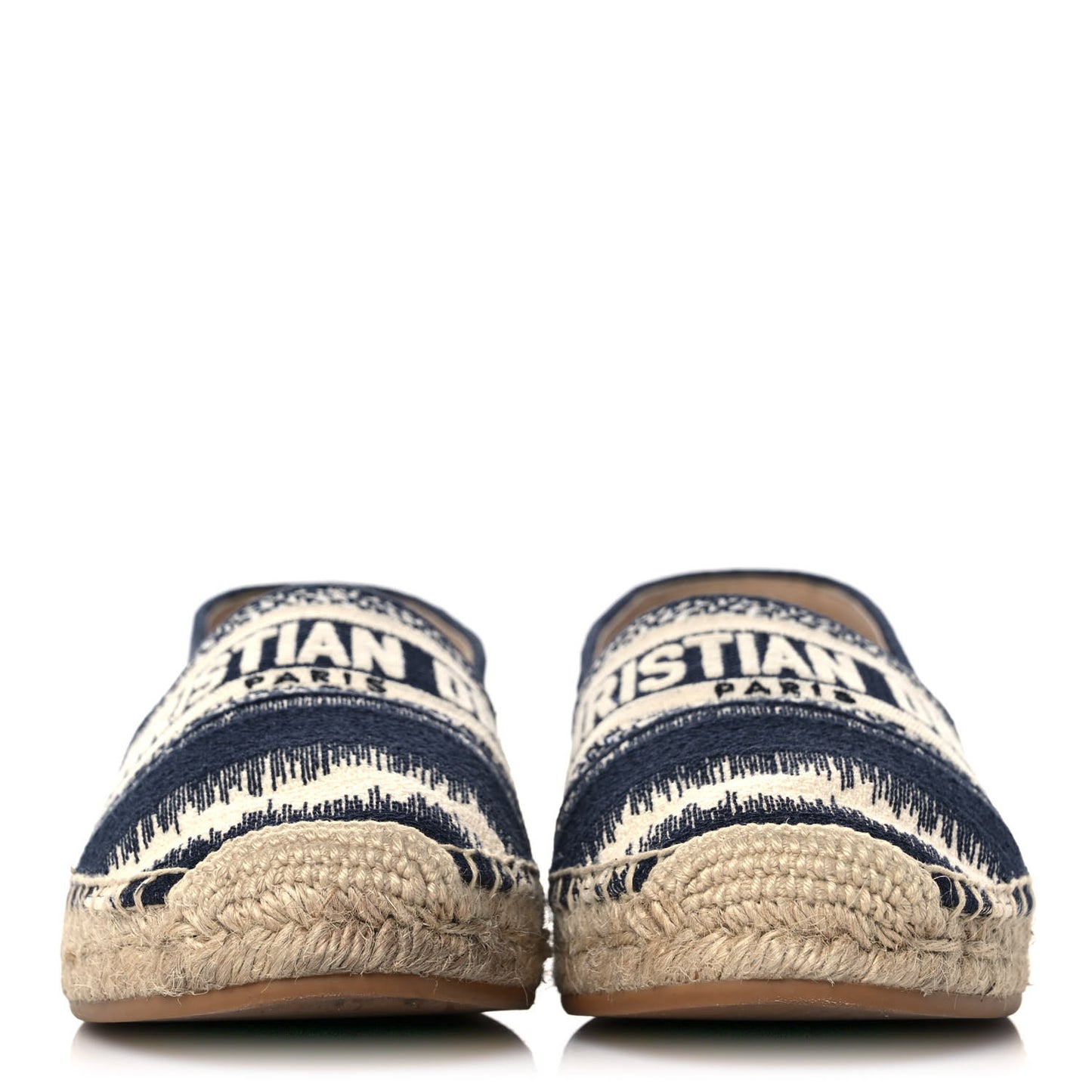 Cotton D-Stripes Embroidered Granville 15mm Espadrilles 37 Deep Blue