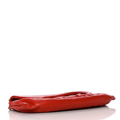 Chanel Lambskin Half Moon Wallet On Chain WOC Red 4 of 13