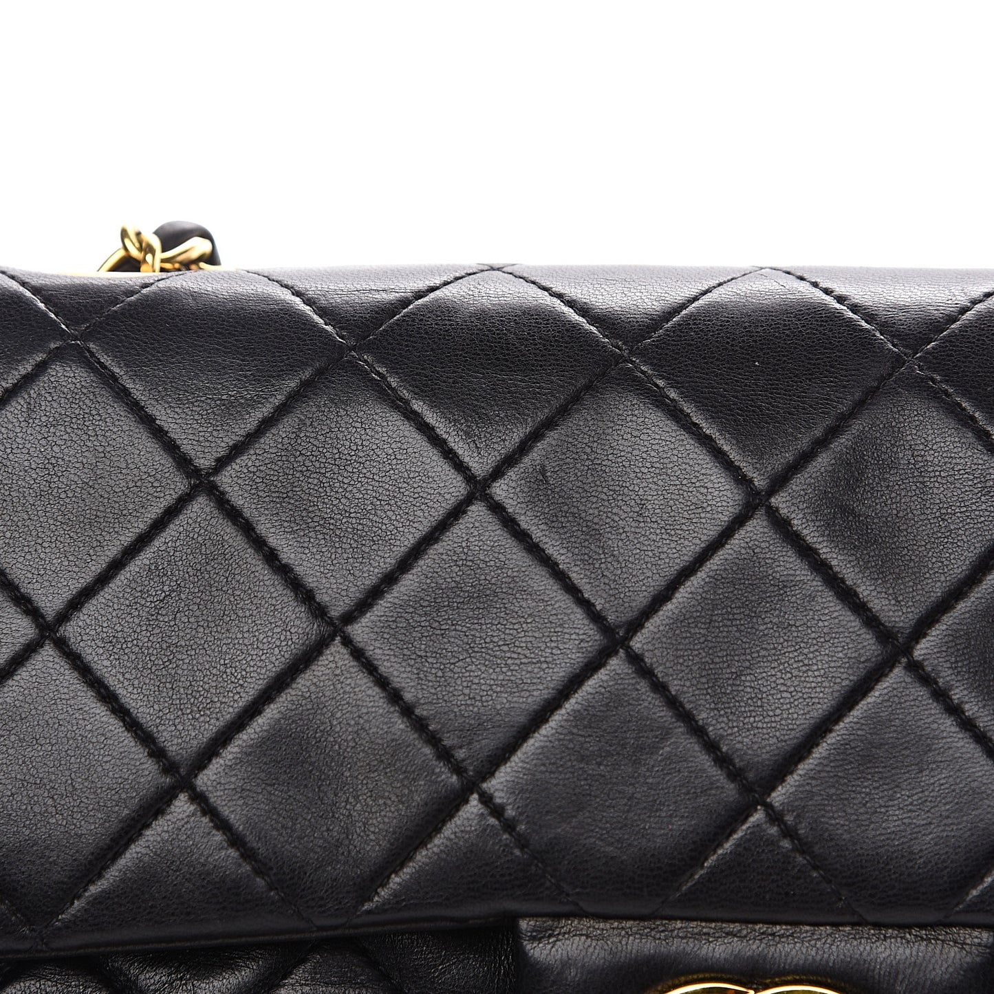 Lambskin Quilted Small Double Flap Black