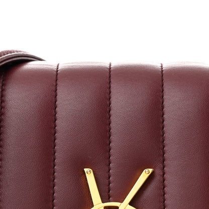Saint Laurent Lambskin Matelasse Monogram Medium Vicky Chain Bag Rouge Legion 8 of 12