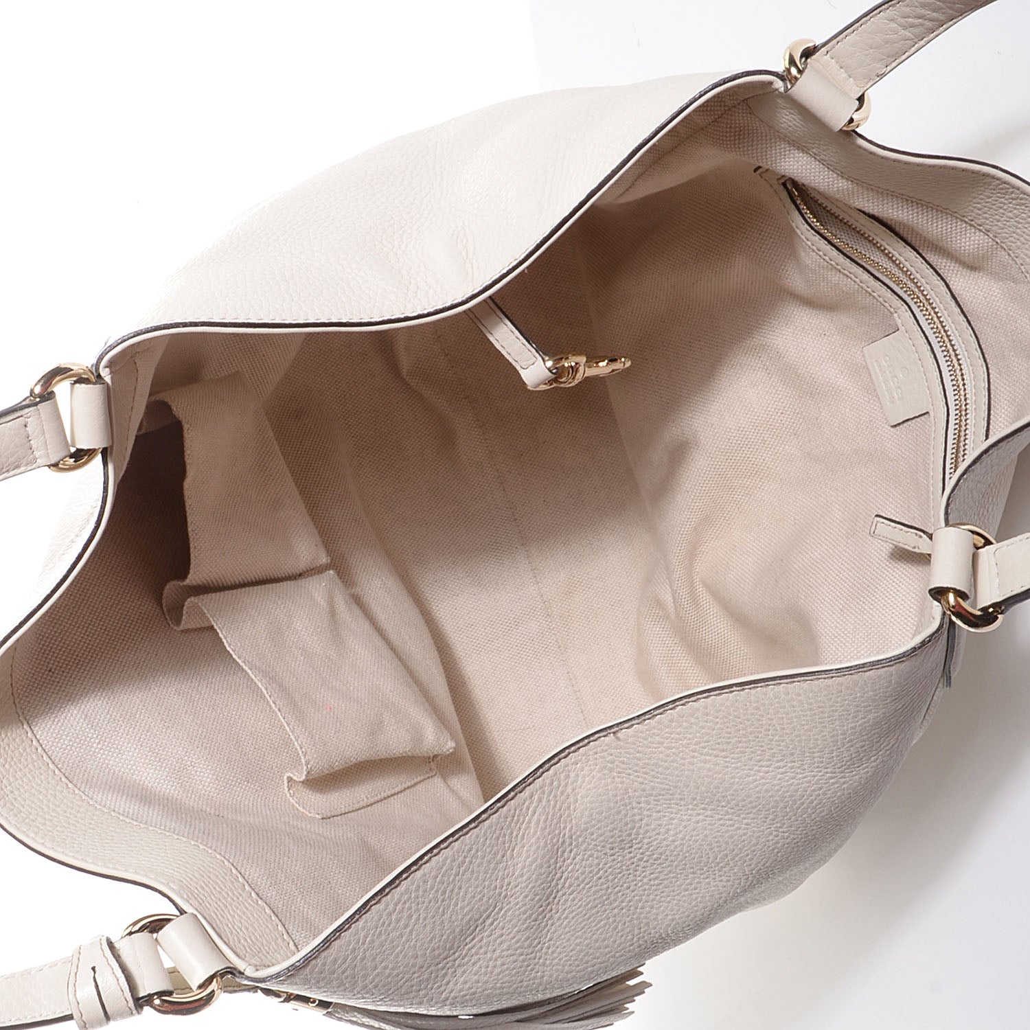Gucci Pebbled Calfskin Medium Soho Shoulder Bag Off White 9 of 9
