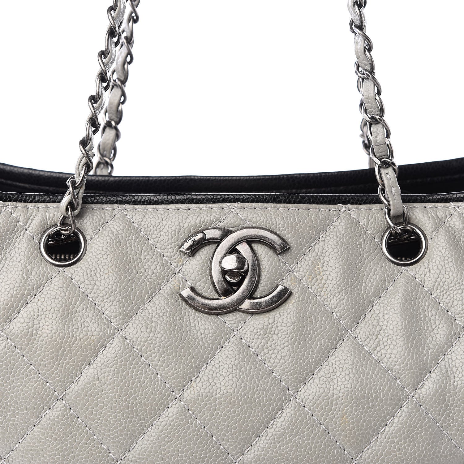 Chanel Caviar Large Be Caviar Tote Grey Black 10 of 10