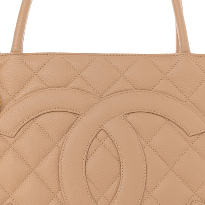 Chanel Caviar Quilted Medallion Tote Beige 8 of 12