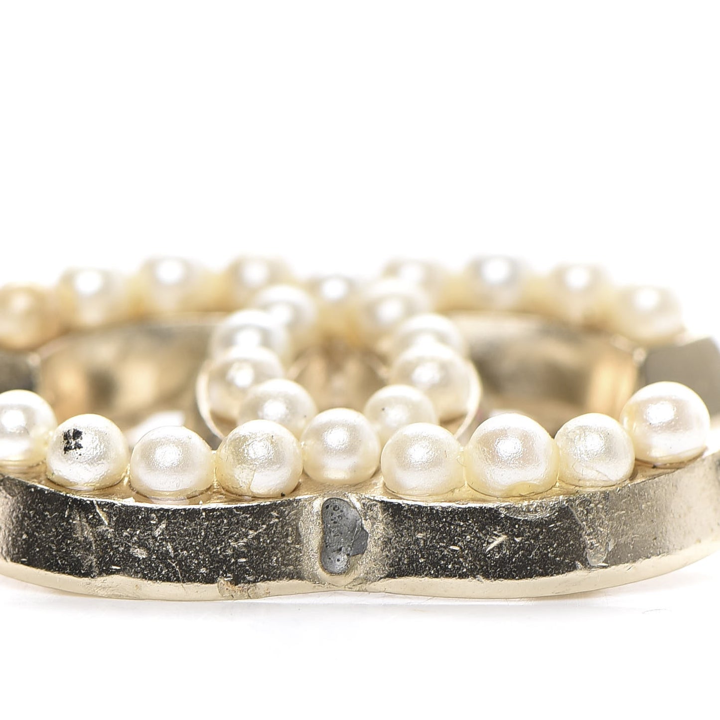 Pearl CC Brooch Gold