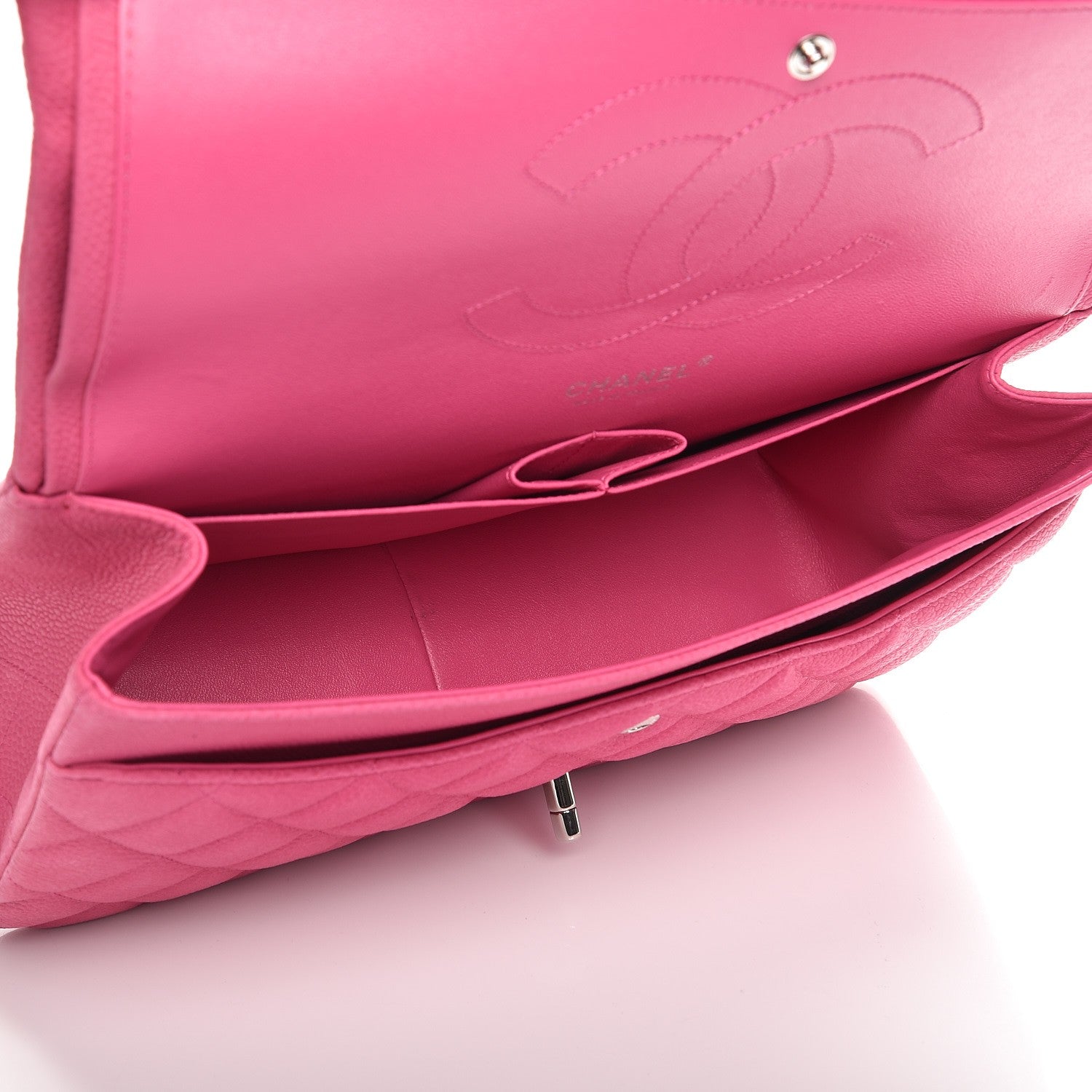 Chanel Iridescent Caviar Quilted Jumbo Double Flap Pink 6 of 12
