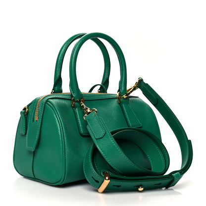Prada Saffiano Lux Top Handle Crossbody Bag Mango 3 of 11