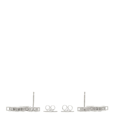 Roberto Coin 18K White Gold Diamond Princess Flower Three Station Drop Earrings 3 of 4