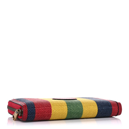 Gucci Canvas Marley Stripe Script Logo Gucci 100 Zip Around Wallet Multicolor 4 of 9