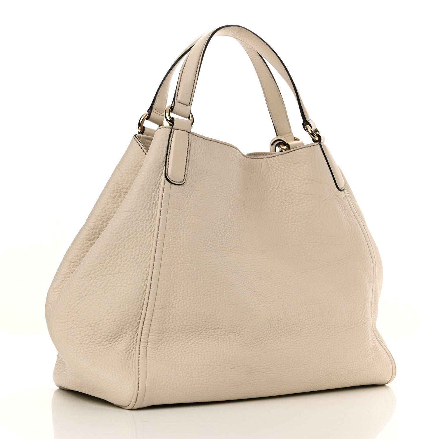 Gucci Pebbled Calfskin Medium Soho Shoulder Bag Off White 3 of 10