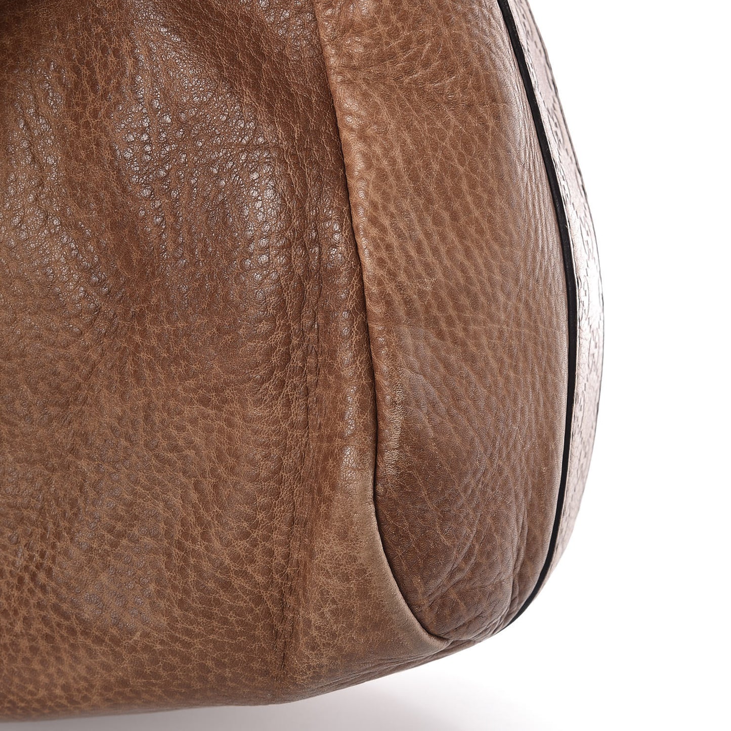 Pebbled Calfskin Guccissima Medium Bamboo Bar Hobo Light Brown