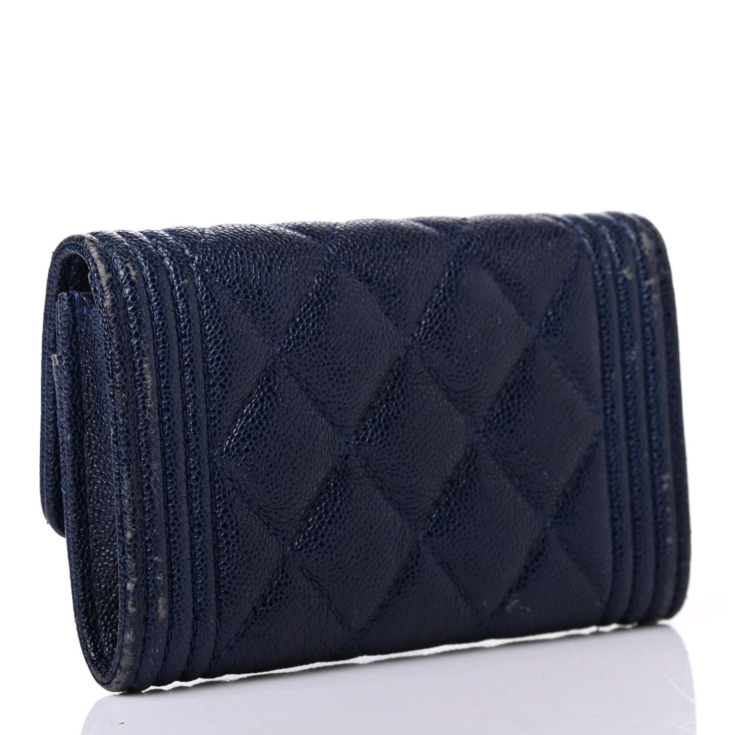 Chanel Caviar Quilted Boy Flap Card Holder Blue 2 of 6