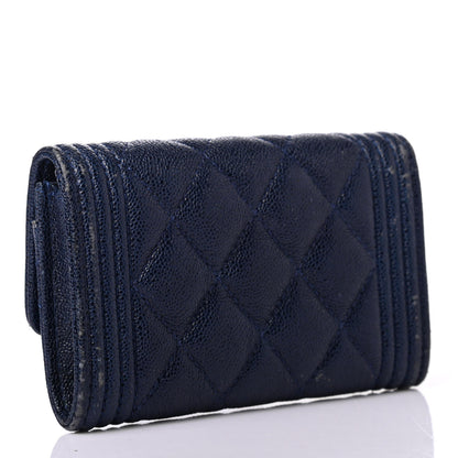 Chanel Caviar Quilted Boy Flap Card Holder Blue 2 of 6