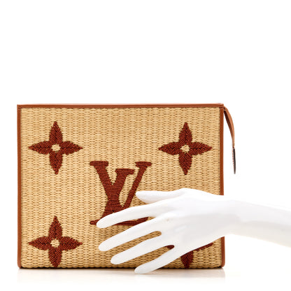 Louis Vuitton Raffia Monogram Giant Toiletry Pouch 26 Tan 2 of 6