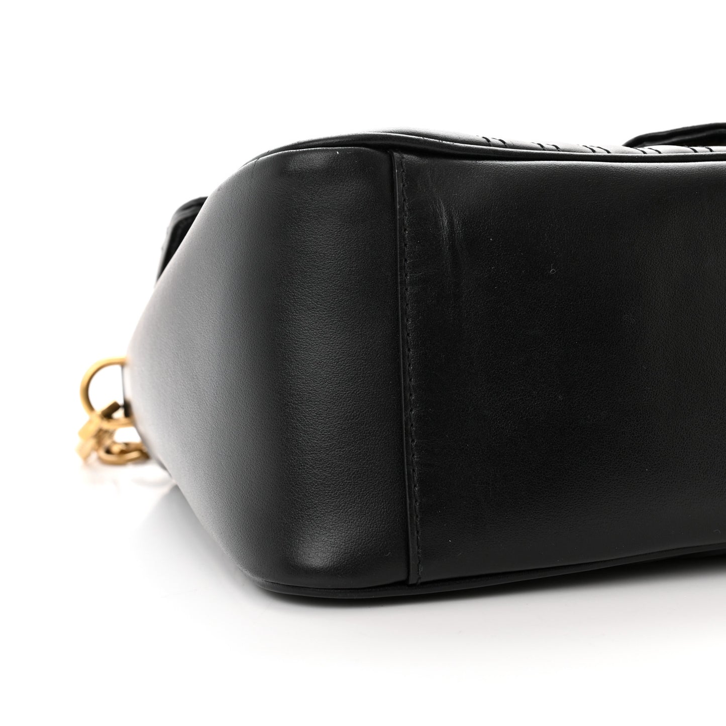 Calfskin Matelasse Small GG Marmont Top Handle Shoulder Bag Black