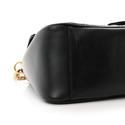 Gucci Calfskin Matelasse Small GG Marmont Top Handle Shoulder Bag Black 10 of 13