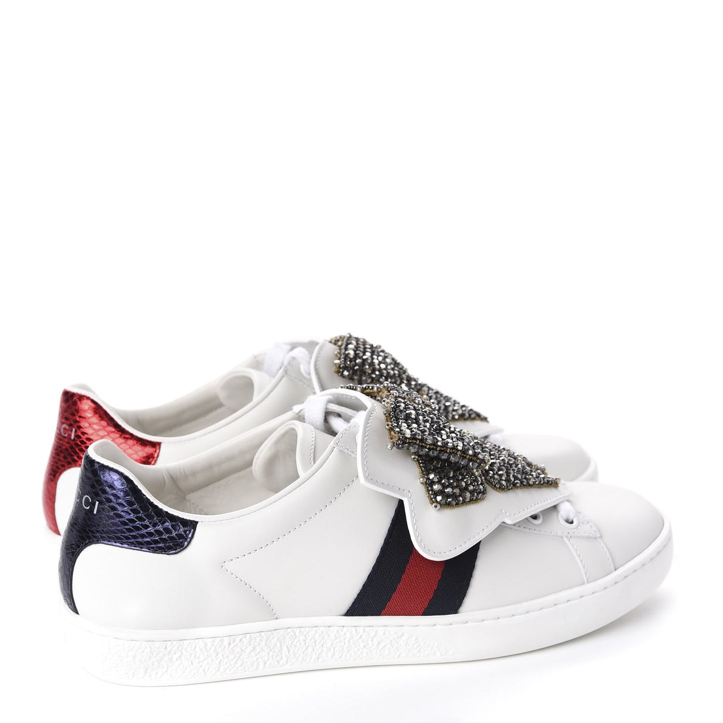 Calfskin Ayers Web Womens Ace Bow Lace Sneakers 37 White