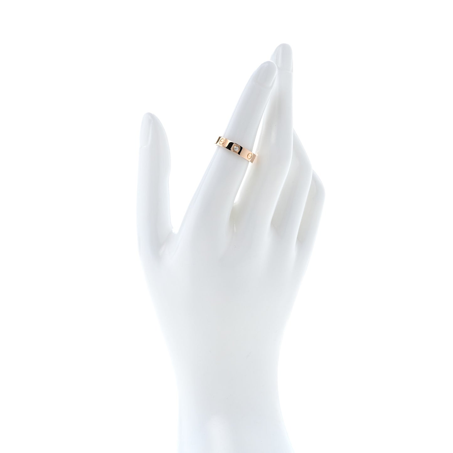 18K Pink Gold Diamond 4mm LOVE Wedding Band Ring 51 5.75