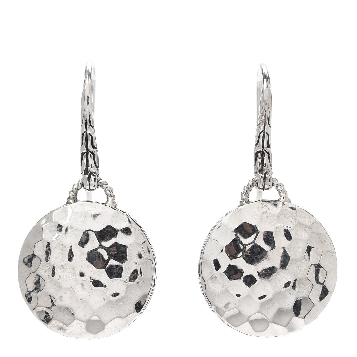 Sterling Silver Hammered Drop Earrings
