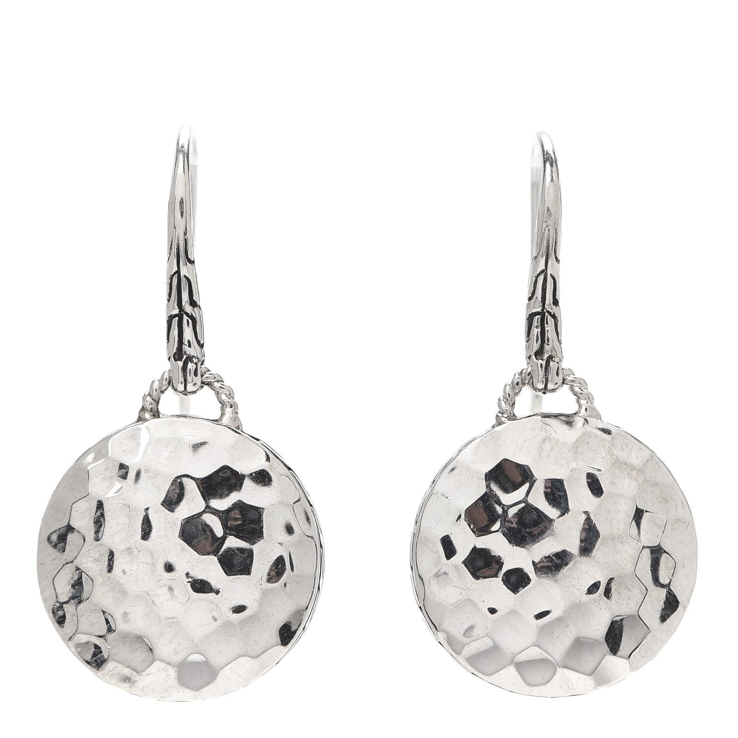 John Hardy Sterling Silver Hammered Drop Earrings 1 of 4