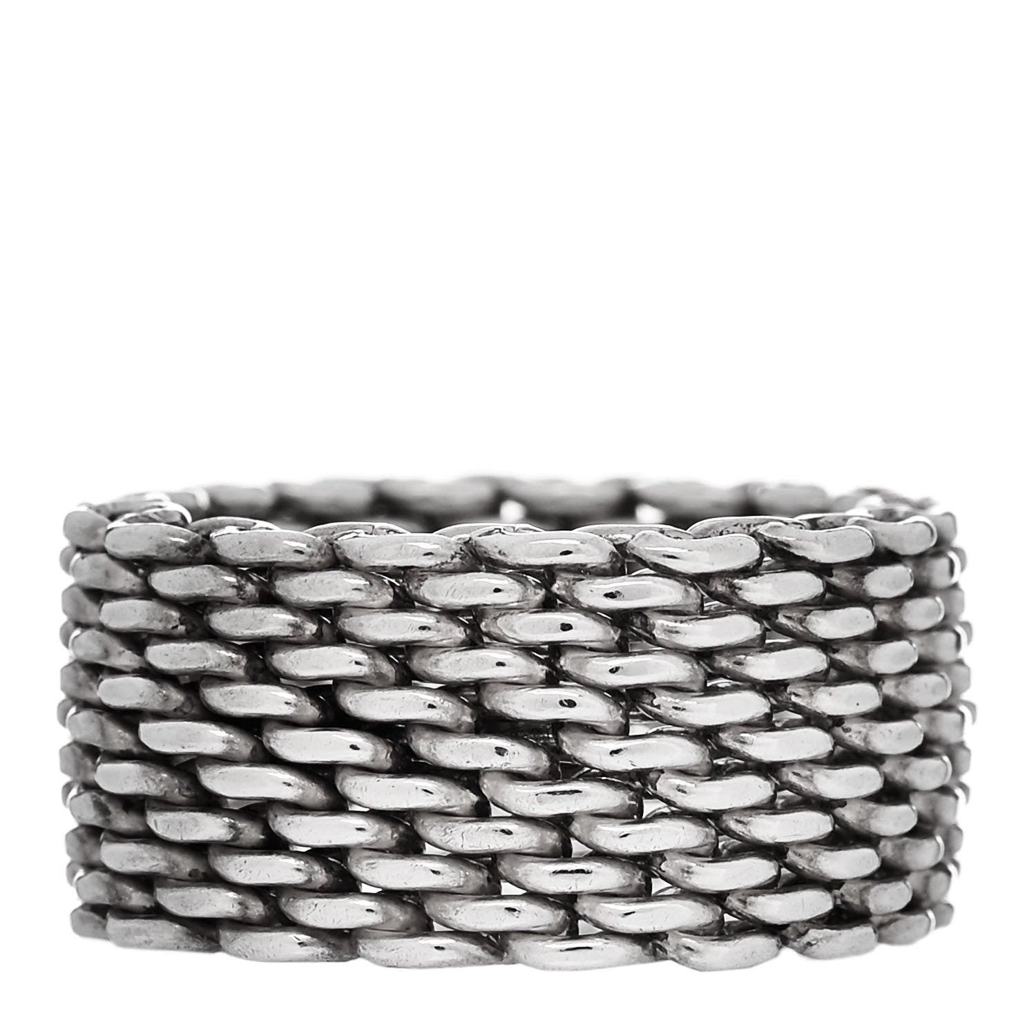 Tiffany Sterling Silver Somerset Mesh Ring 52 6 3 of 4