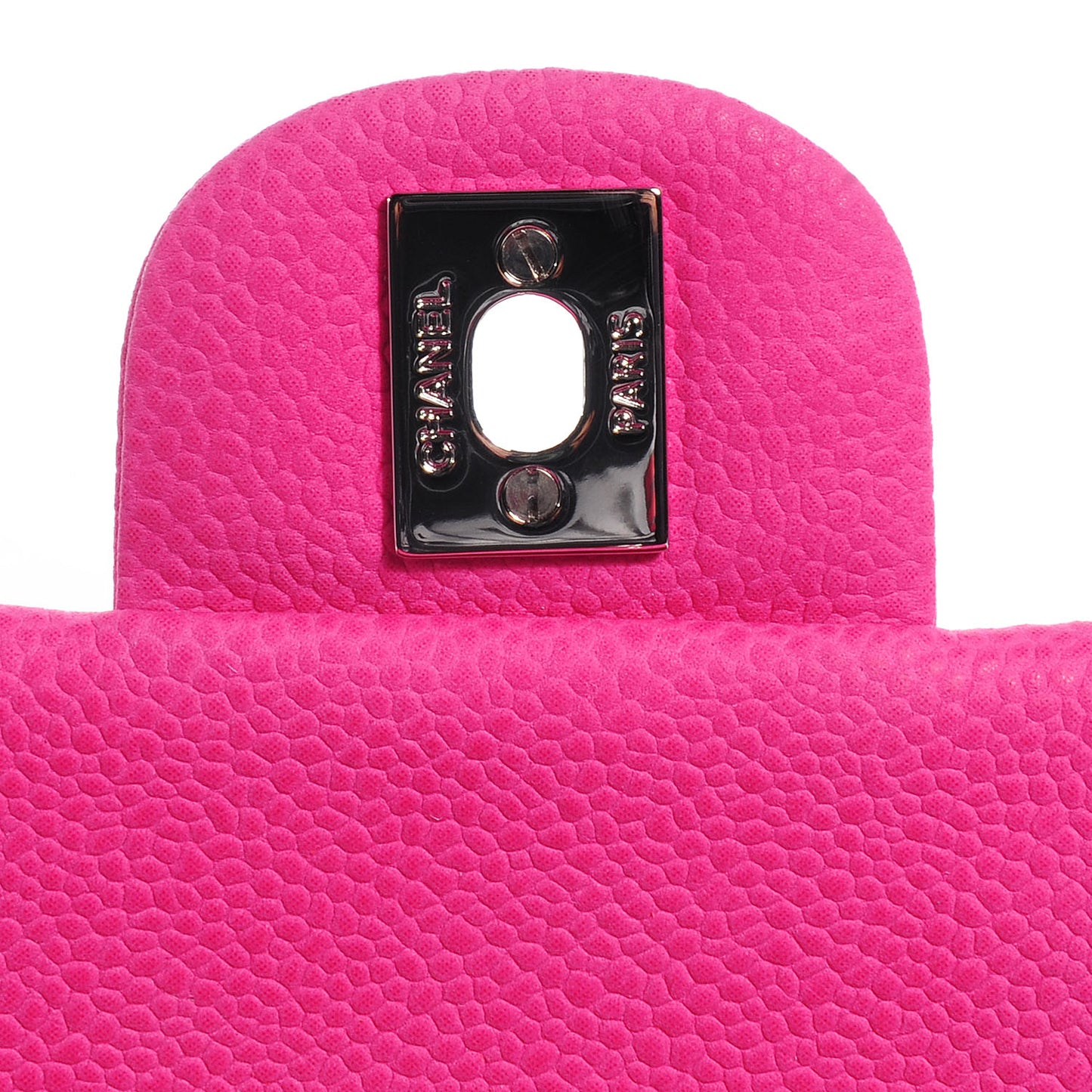 Iridescent Caviar Quilted Mini Flap Hot Pink