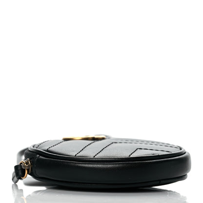 Gucci Calfskin Matelasse GG Marmont Round Mini Bag Black 4 of 11