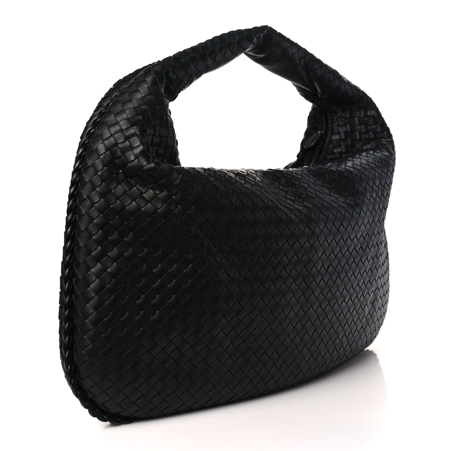 Nappa Intrecciato Medium Veneta Hobo Black