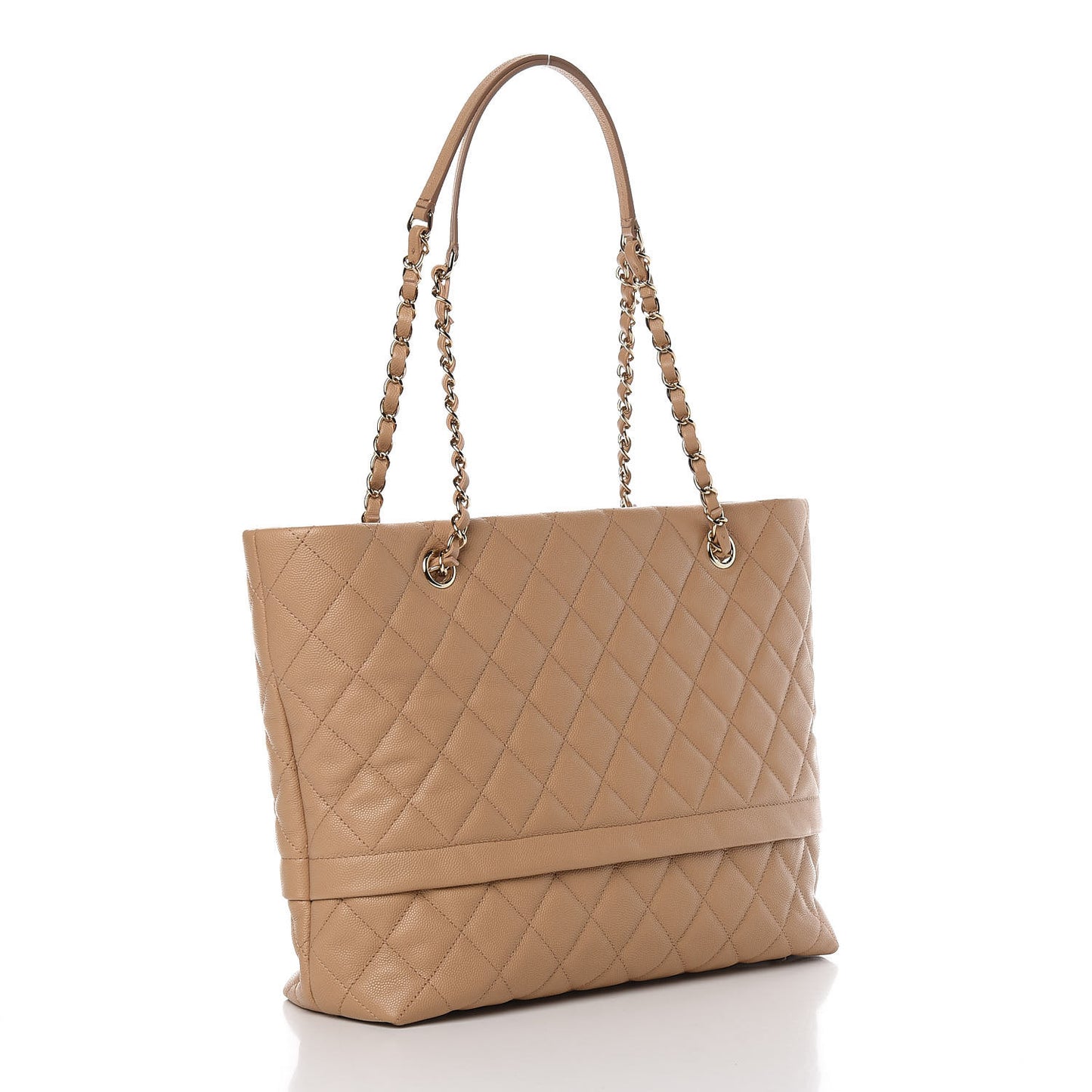 Caviar Quilted Rolled Up Tote Beige