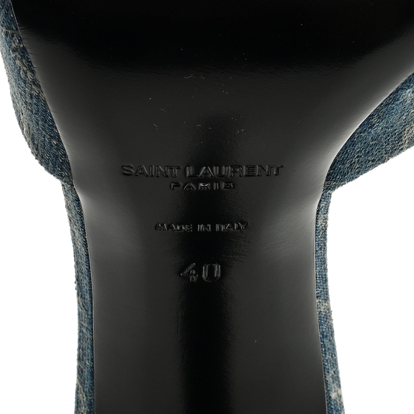 Denim Monogram La 16 Mule Sandals 40 Blue Jeans