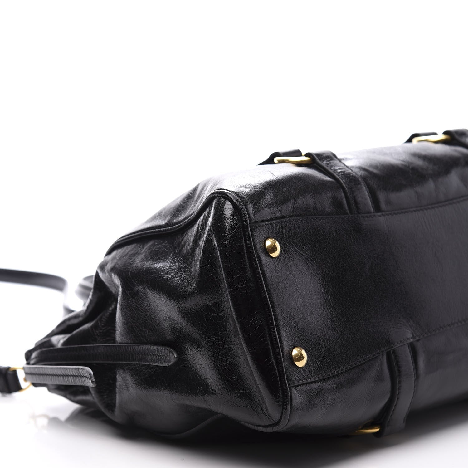Miu Miu Vitello Shine Double Zip Tote Black 7 of 10