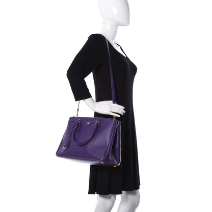 Prada Saffiano Medium Galleria Double Zip Tote Viola 2 of 9