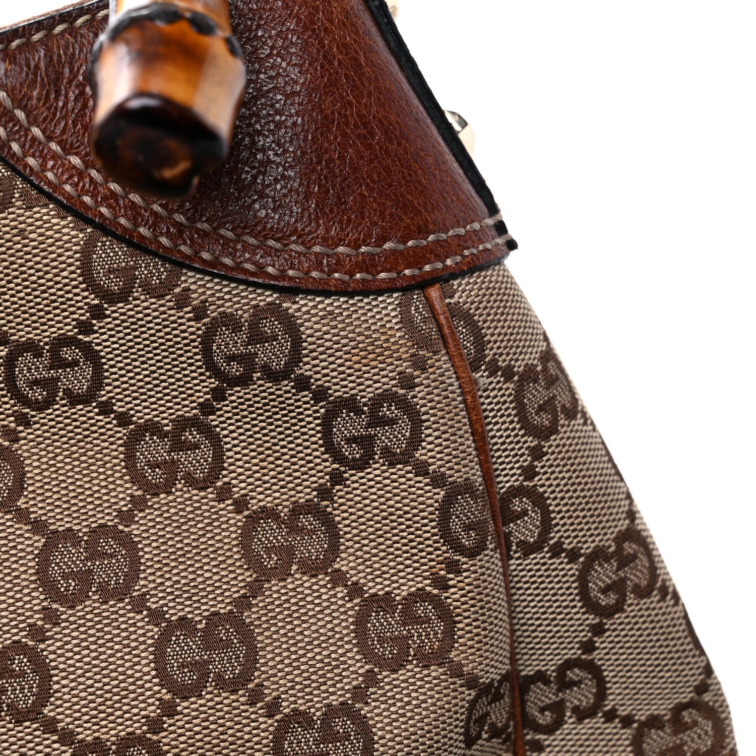 Gucci Monogram Bamboo Top Handle Bag Brown 24 of 24