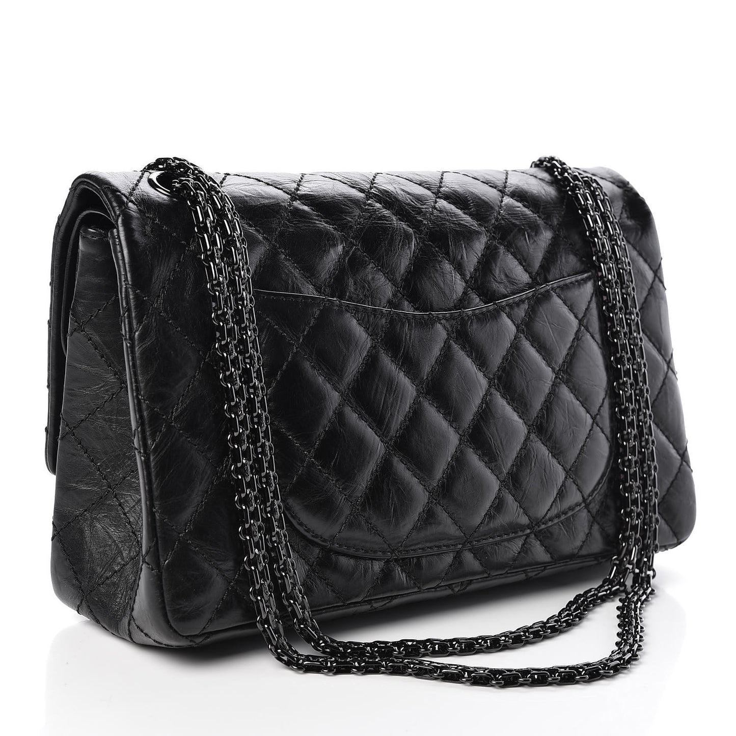 Aged Calfskin Quilted 2.55 Reissue 226 Flap So Black