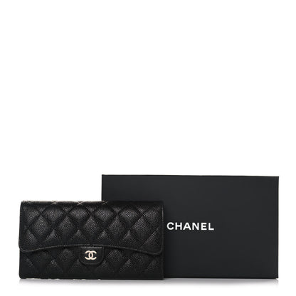 Chanel Caviar Quilted Large Gusset Flap Wallet Black 14 of 14