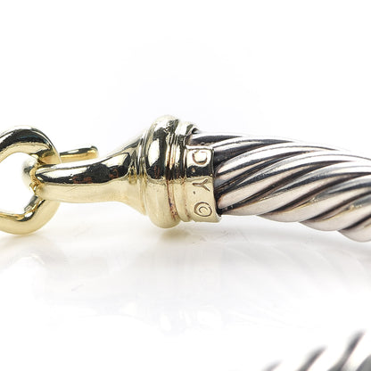 David Yurman Sterling Silver 18K Yellow Gold 7mm Cable Buckle Bracelet 5 of 5