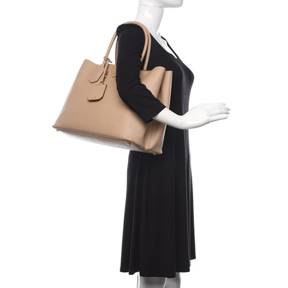 Prada Saffiano Cuir Medium Double Bag Sabbia 2 of 15