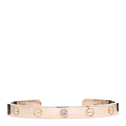 Cartier 18K Pink Gold Pink Sapphire LOVE Cuff Bracelet 16 1 of 5