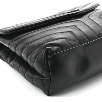 Saint Laurent Calfskin Y Quilted Monogram Monochrome Medium Loulou Chain Satchel Black 10 of 11