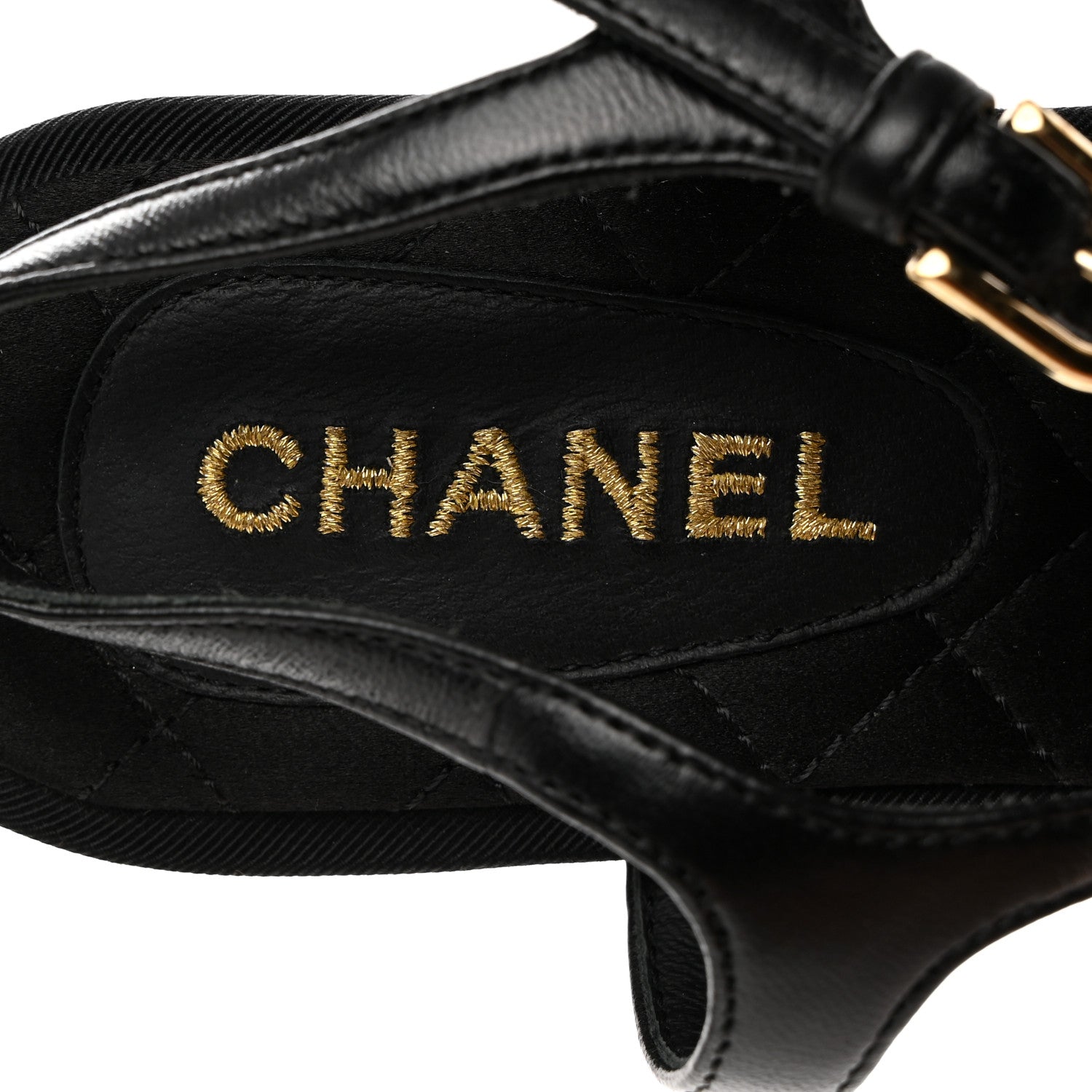 Chanel Lambskin Camellia Thong Sandals 36 Black 6 of 8