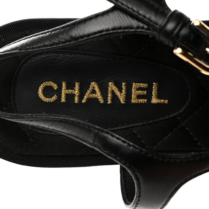 Chanel Lambskin Camellia Thong Sandals 36 Black 6 of 8