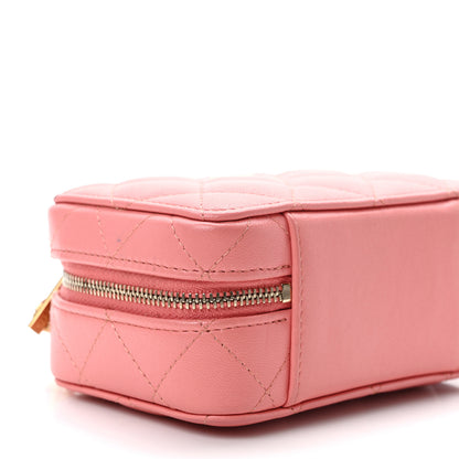 Chanel Lambskin Quilted Top Handle Mini Vanity Case Pink 8 of 9