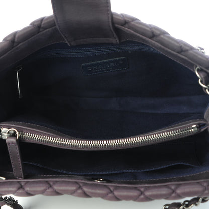 Chanel Iridescent Calfskin Small New Bubble Quilt Tote Plum 5 of 9