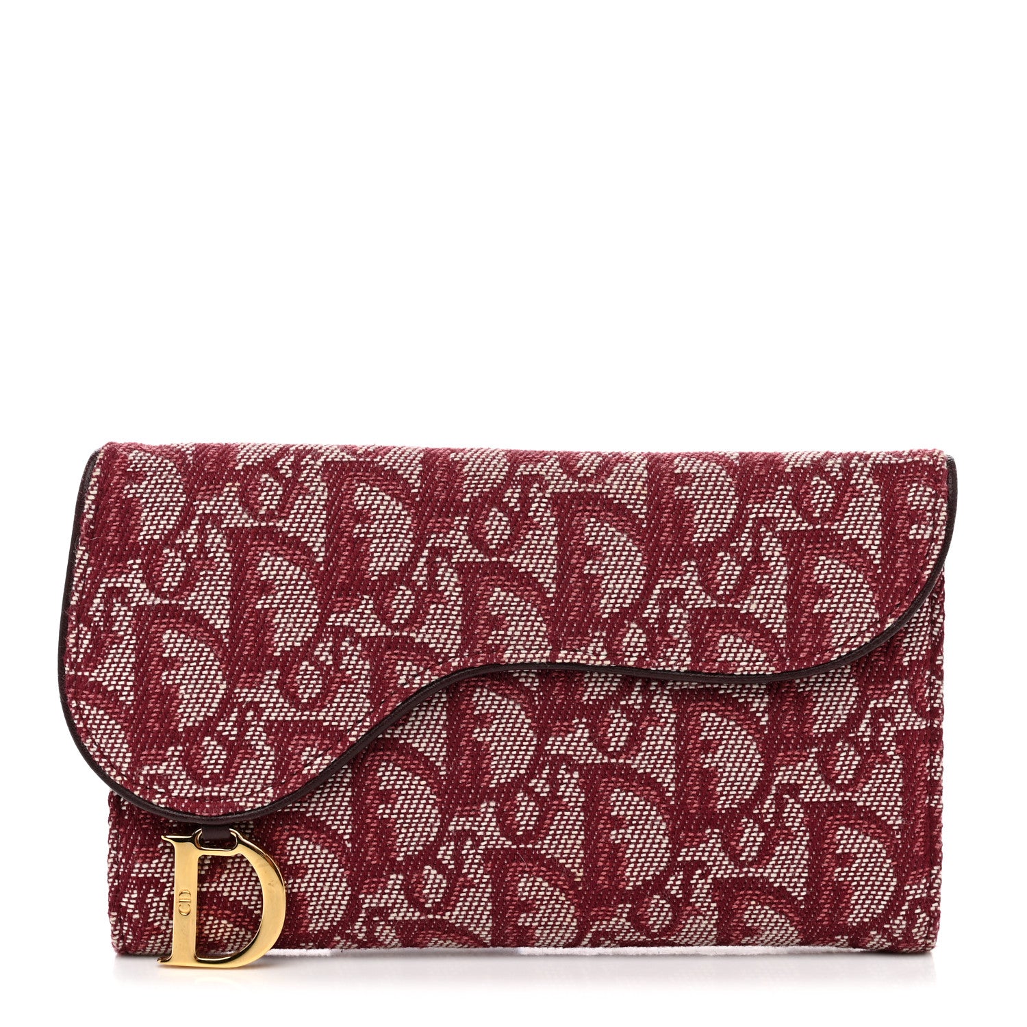 Christian Dior Monogram Saddle Wallet Burgundy 1 of 8