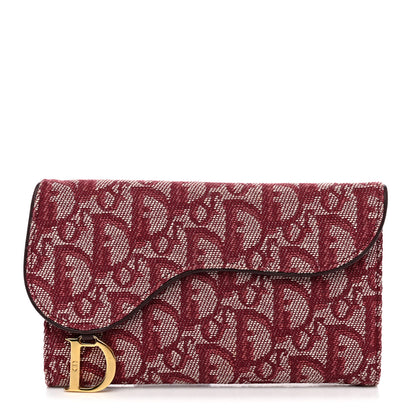 Christian Dior Monogram Saddle Wallet Burgundy 1 of 8
